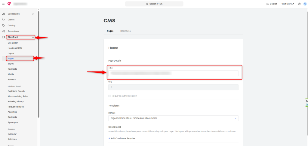 Títulos Home Page VTEX