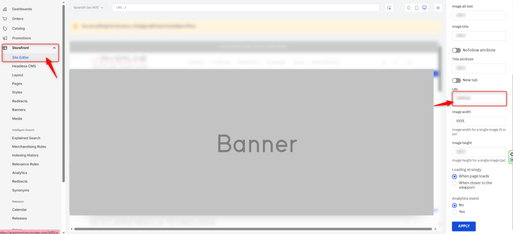 Vinculación en Banners con Site Editor en VTEX 